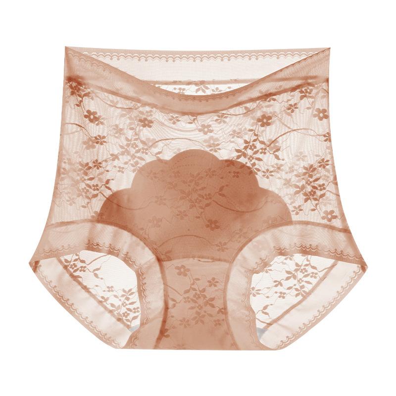 Ladies Spring and Summer Light Luxury High Waist Mesh Stitching Breathable Sexy Butt Underwear