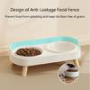 Ergonomic Height Cats Dog Pet Feeders With Double Bowls Splash Resistant Shield And Stable Base For Floor Protective