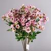 With Leaves Artificial Rose Flower Branch Multi-headed Rose Faux Flowers  Home Office Decor