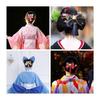 Japanese Style Kimono Hair Accessory - Cute Fox Mask & Cherry Blossom Design with Tassels - Perfect for Festivals, Weddings, and Formal Occasions