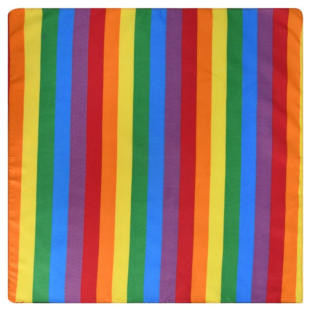 Trendy Style Rainbow Pocket Square Scarf Bandana Headband Wristband Neck Tie for Gay Lesbian Pride Festival Parade