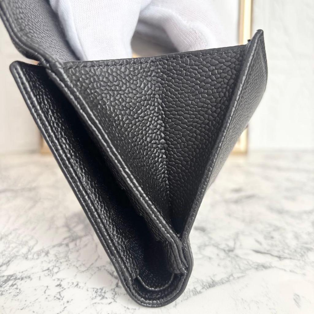 Used CHANEL Wallet, Bi-fold Wallet, Caviar Skin, Flap Wallet
