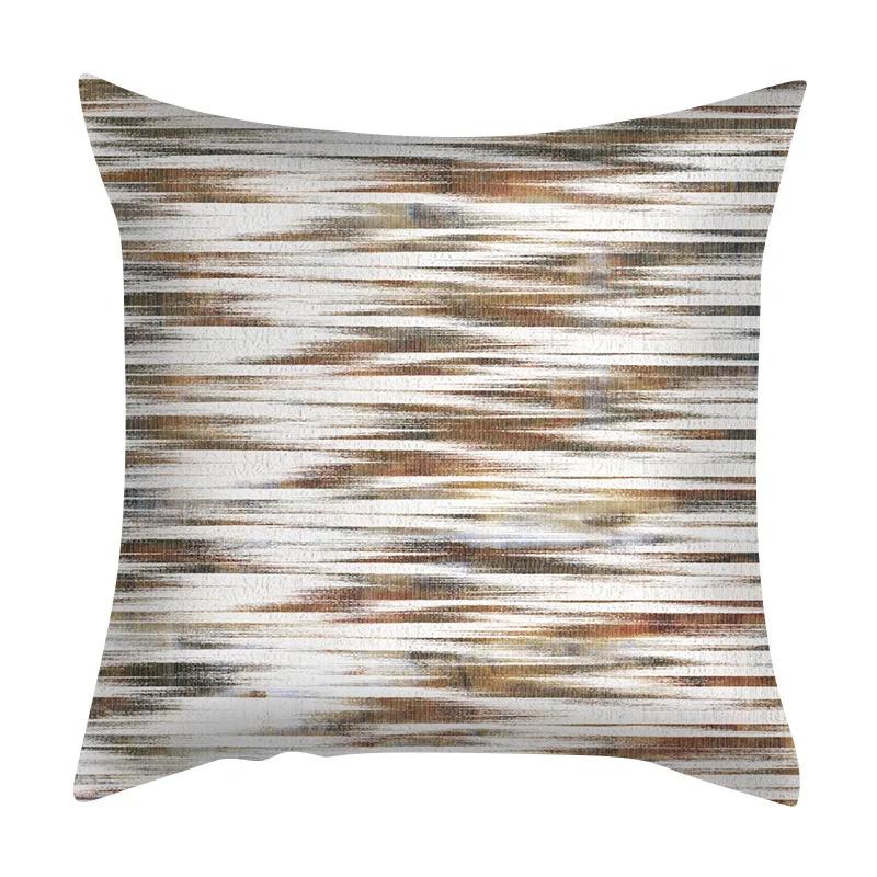 Living Room Bedroom Car Sofa Cushion Wholesale Geometric Abstract Peach Skin Pillowcase