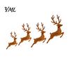 LED Backlit Silhouette Christmas Reindeer Wall Light, Wooden with Warm Backlight, Modern Farmhouse Interior Decor Battery Operated Lighted Festive Art