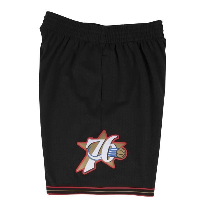 Short De Basketball - M&n - Philadelphia 76ers - Noir - Respirant - Homme