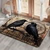 Gothic Black Ravens Steampunk Clock Non Slip Soft Area Rug Washable Indoor Floor Mat for Dark Academia Witchy Home Decor