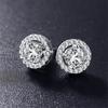 Round Diamond Stud Earrings Fashion European and American Women's Zircon Earrings Ear Jewelry