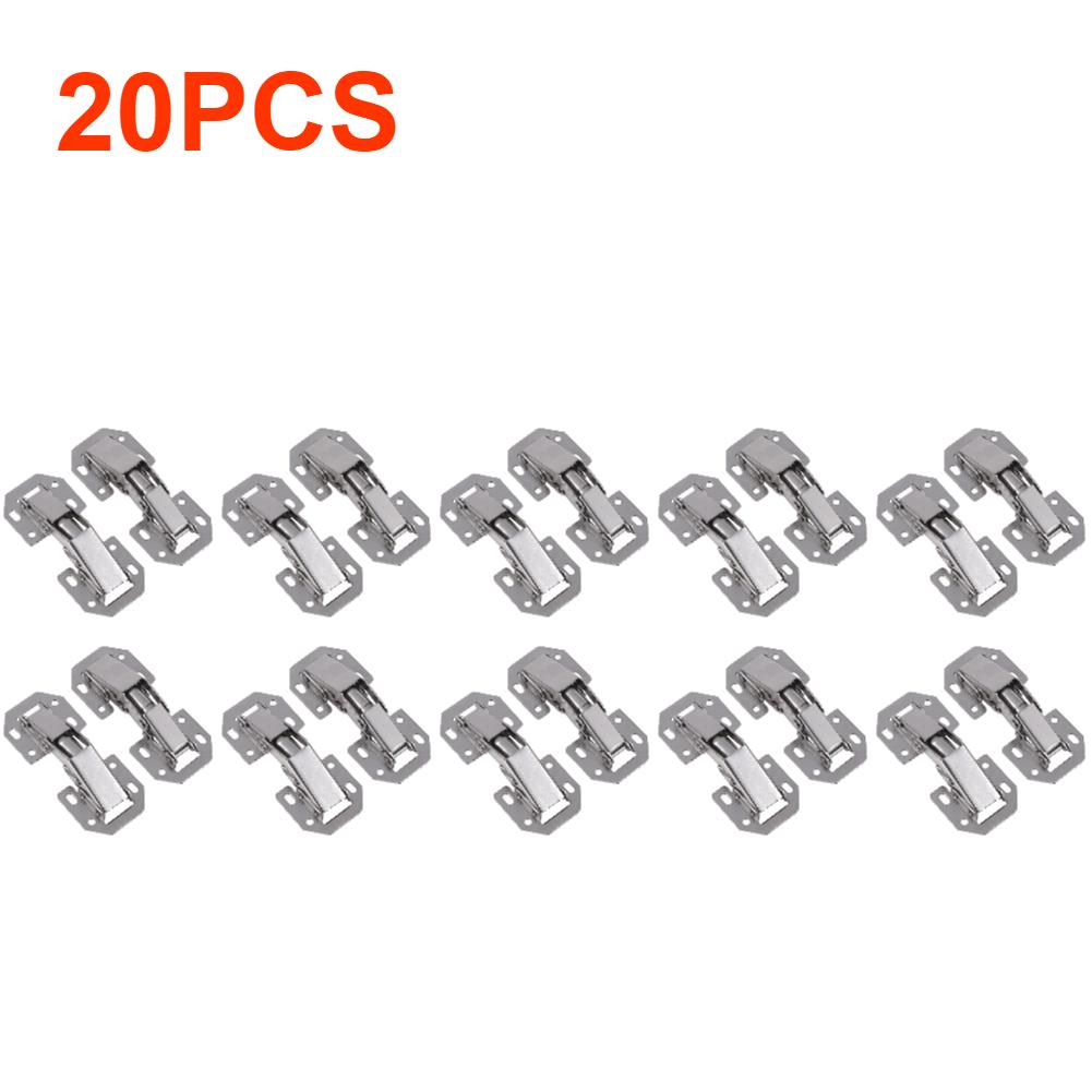 30-10PCS Cabinet Hinge No Drilling Hole Cupboard Door Hydraulic Hinges Furniture Hardware Spring Frog Cabinet Closet Door Hinges