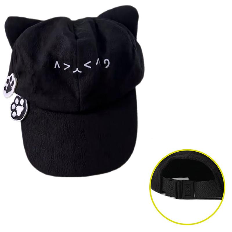 

Autumn Winter Embroidery New Cat Ear Baseball Caps Outdoor Sunshade Duck Tongue Caps Sweet Cool Girl Streetwear Cosplay Hats