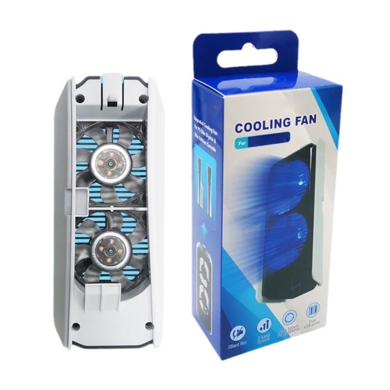 

Охлаждающий вентилятор для консоли Slim Digital & Discs Edition, 4500 об/мин, система охлаждения игровой приставки с 2 вентиляторами и 2 USB-портами