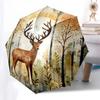 1pc Deer Forest Automatic Folding Umbrella, Heavy Duty 8 Rib Iron Frame,  Suitable for Travel, Daily Use, Birthday, Decor Gift  15