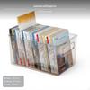 Transparent Book Storage Box, Student Desk Organizer, Adjustable Plastic Container for Classroom &