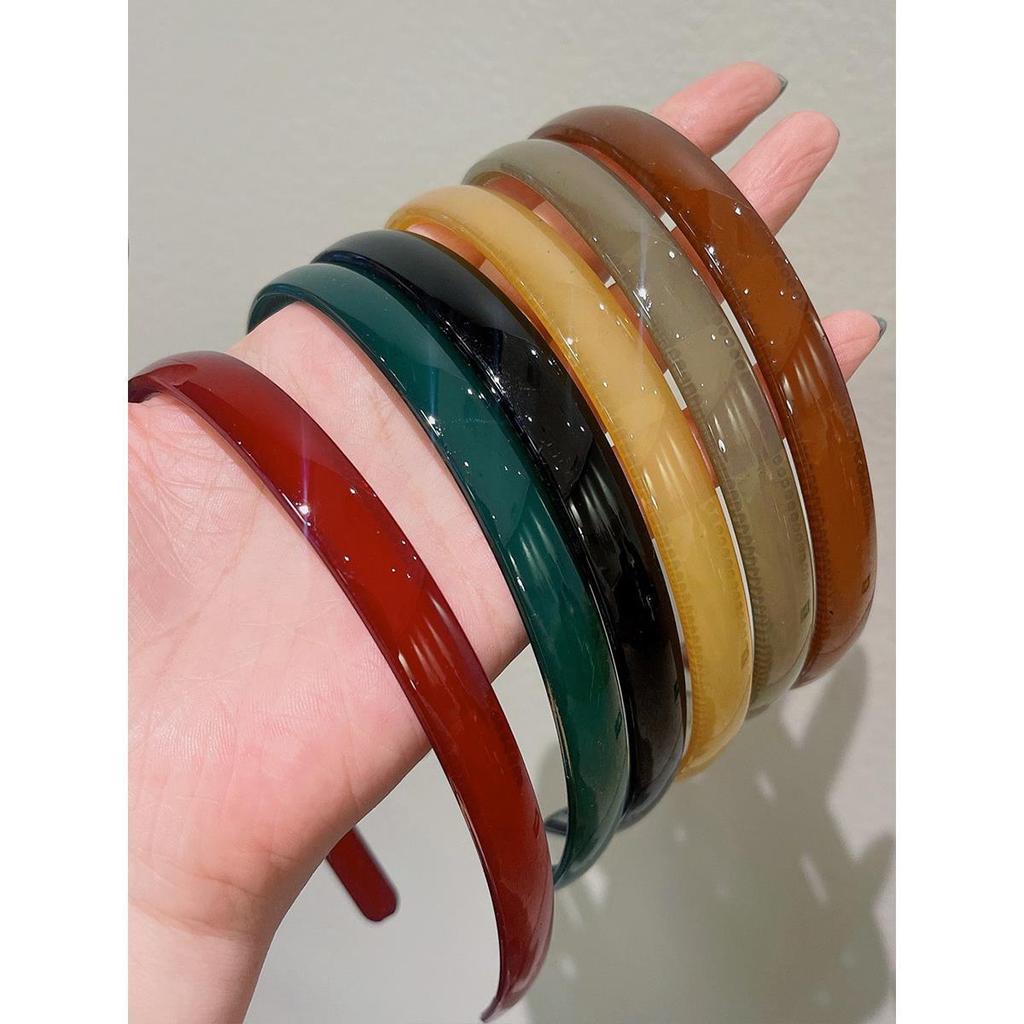 Pastoral Style Colorful Non-Slip Hairband with Teeth - Energetic Jelly Hair Clip & Face Washing Headband.