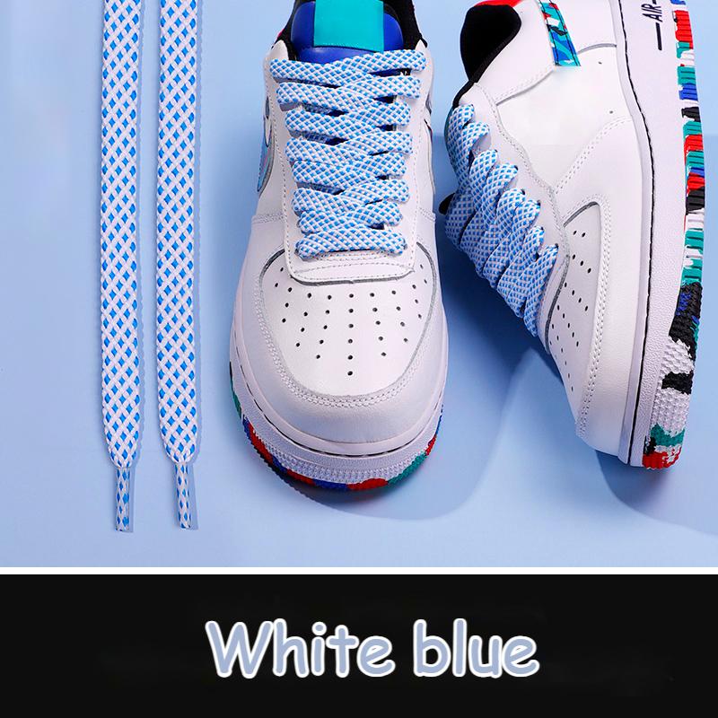 Flat Shoelace Women's Ins Small White Shoes Contrast Color Matching  Laces Rope Flat Personality AF1 Men's Sports 100/120/140CM