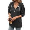 Women's Casual Hooded Sweatshirt, Color Loose Fit Long Sleeve with Pockets for Everyday Wear