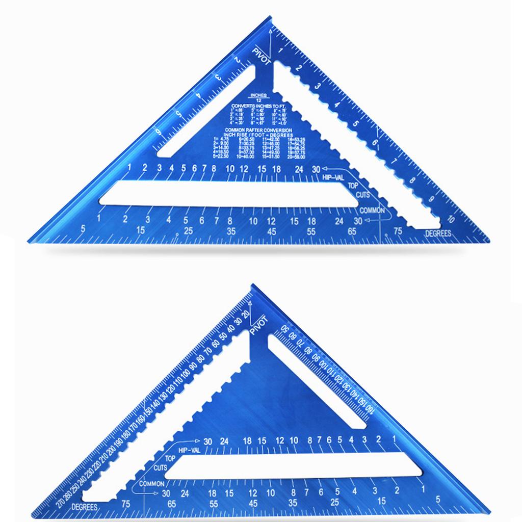 Square Protractor High-Precision Aluminum Alloy Triangle Ruler Double Scale Miters Framing Measurement Ruler Lightweight