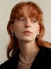 Leeenoir Square Wrinkle Pearl Earring (2Color)