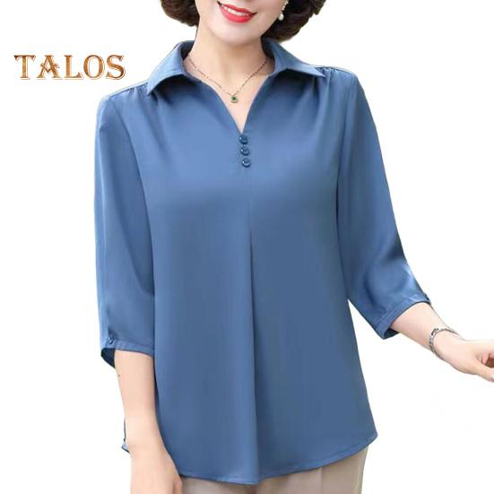 

Женская рубашка с пуговицами на лацканах, с коротким рукавом, однотонная, свободная, дышащая, легкая рубашка, повседневная одежда 2XL синий