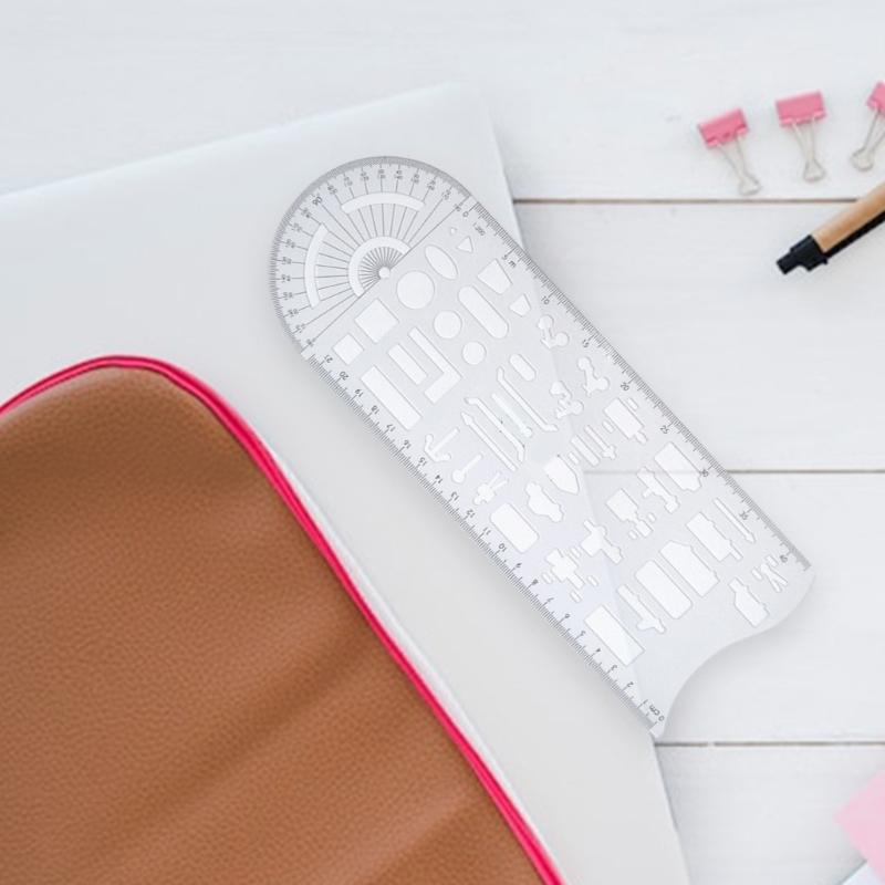 Profesionální šablona symbolu nehody Rýsovací pravítko Geometrická šablona Geometrické kreslicí šablony Průhledné měřicí pravítko