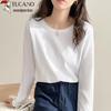 Woodpecker Women's Pure Cotton Long Sleeve Round Neck T-Shirt