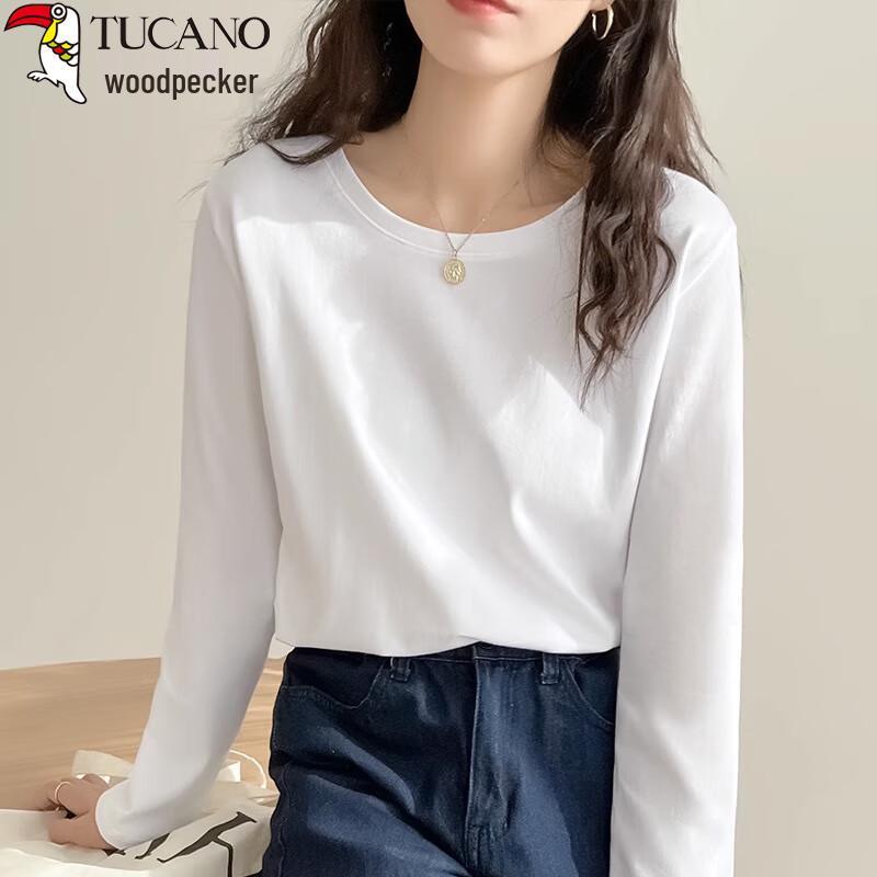 Woodpecker Women's Pure Cotton Long Sleeve Round Neck T-Shirt