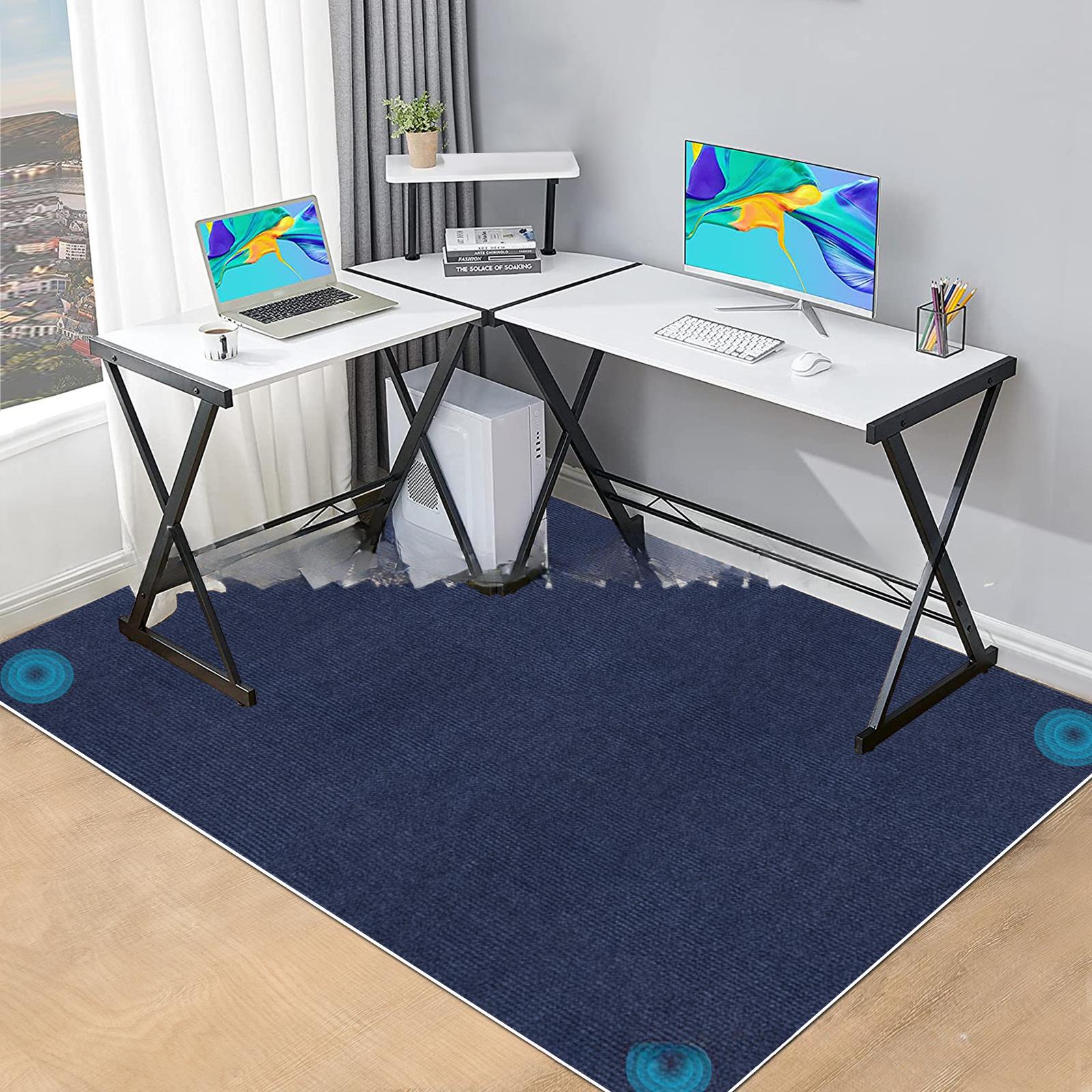

Office Non-slip Rolling Chair Comes with Adhesive for Easy Use Suitable for Bedroom Living Room Office Chair Mats and Carpets 30x30cm Темно-синій