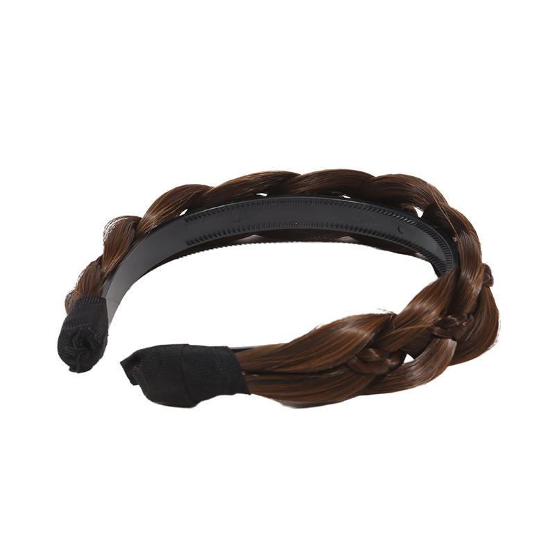 Classic Chunky Plaited Synthetic Hair Wide Braided Headband High Elasticity Braids Hair Band Hairpiece for Women