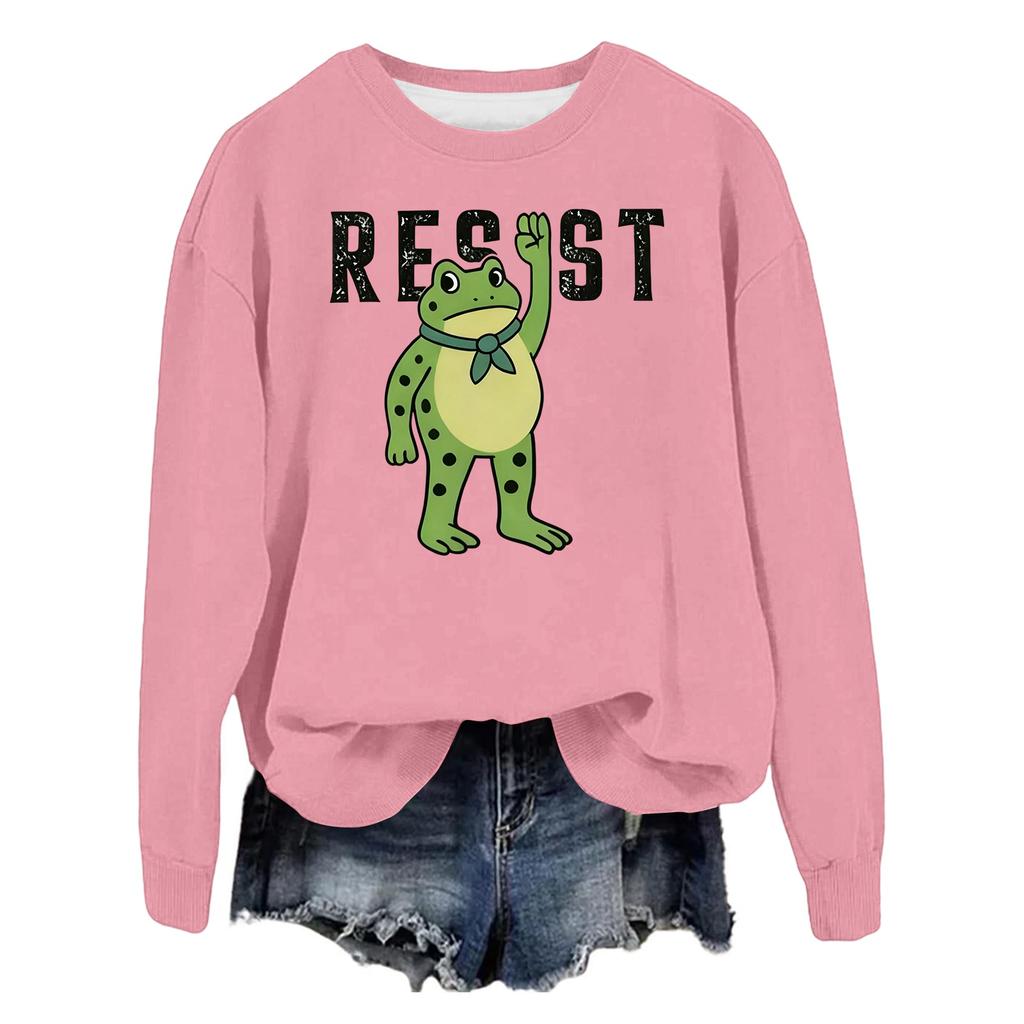 Women's Fashion Casual Long Sleeve Loose Printed Sweatshirt