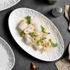 Japanese Style Ceramic Oval Fish Plate Set