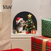 Removable Christmas Glass Decorations Mouse Wall Sticker, PVC Waterproof Hole Decal, Peel Easy And Stick Graphics Art Decor for Home Holiday