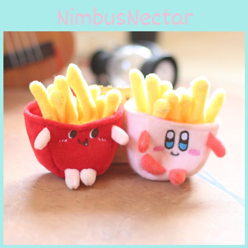 Kirby French Fries Plush Keychain Super Soft Backpack Charm Collectible For Kids Fans