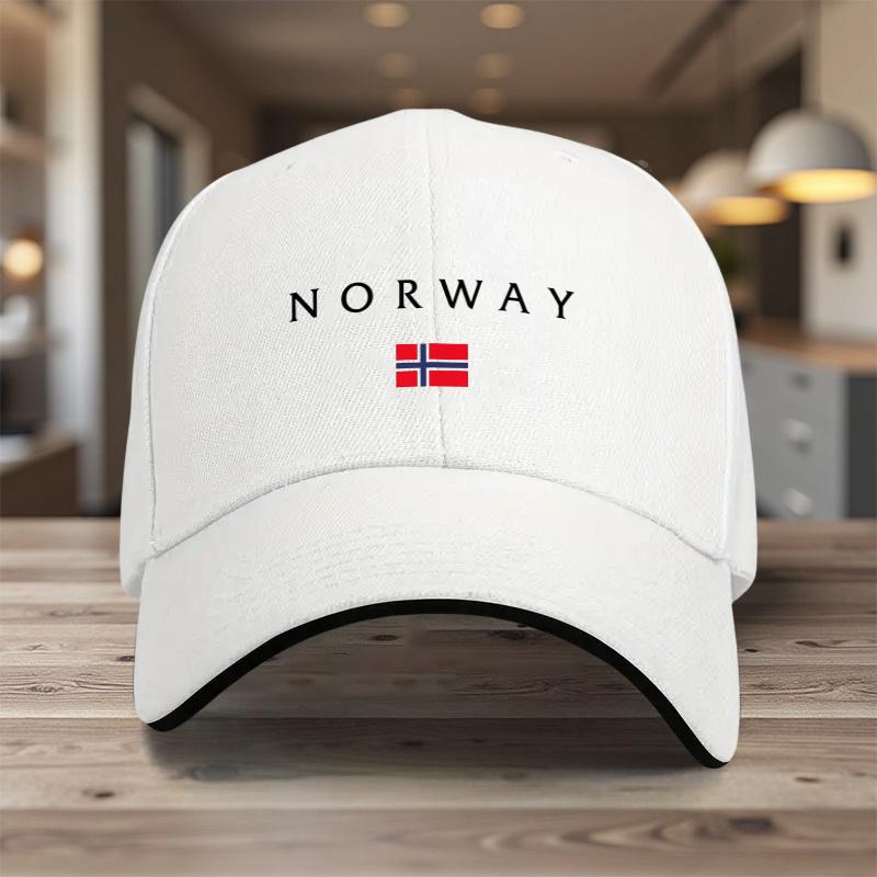 1 st norsk flagga basebollkeps med Norges nationalfärger Lättviktig helårsjusterbar keps för män Kvinnor