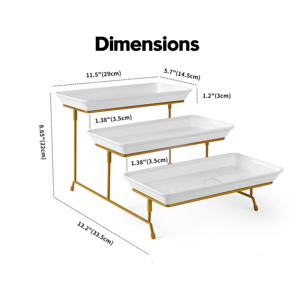 Multifunctional Buffet Cupcake Display Stand Durable Melamine Decorative Fruit Dessert Tray for Home Bakery