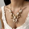 Bohemian Handmade Braided Beaded Seashell Starfish Pendant Clavicle Chain Necklace Women Beach Vacation Jewelry Accessories