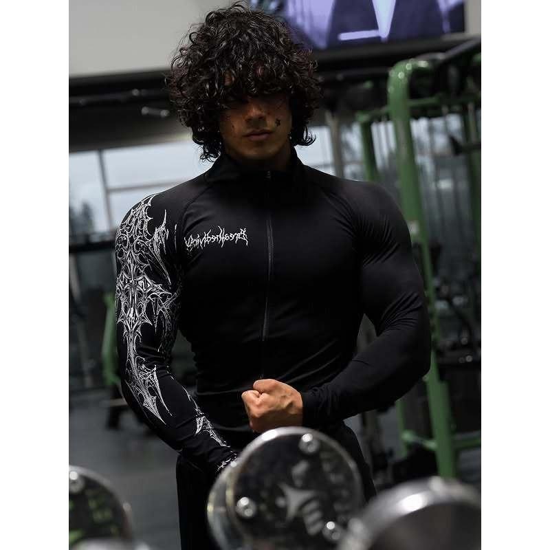 Men's Sports Elastic Couple Quick-drying Tights Fitness Zipper Half Turtleneck Long-sleeved Jacket