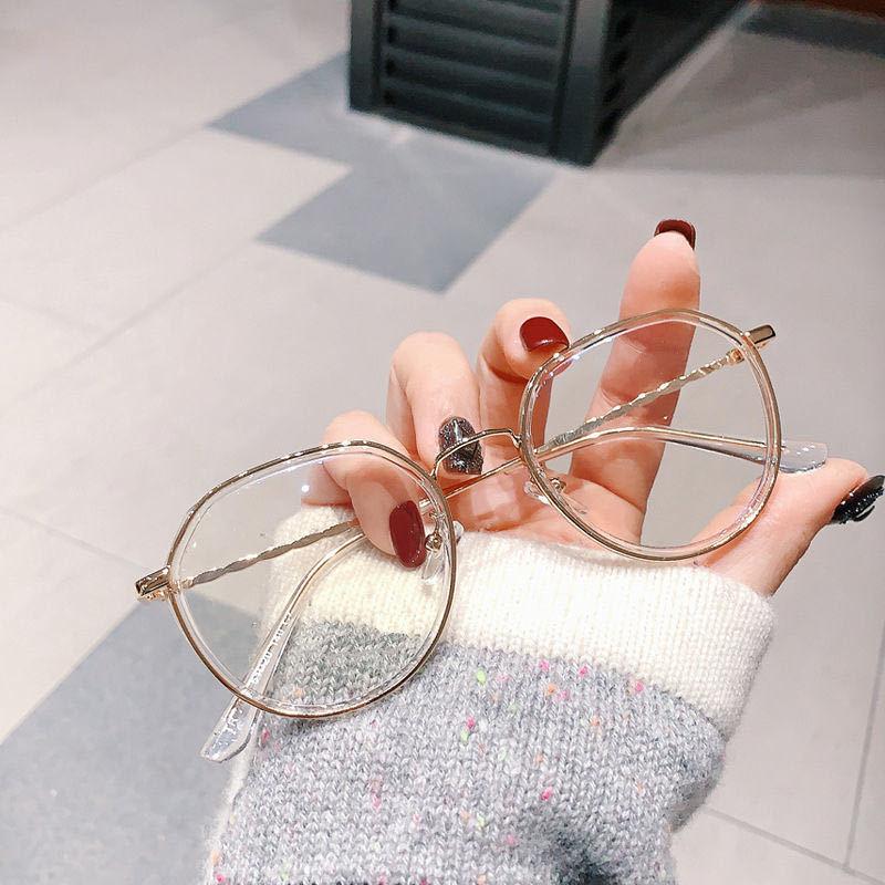 Blue Light Blocking Computer Glasses Women Men Vintage Round Metal Frame Myopia Eyeglasses Fashion Shortsighted Eyewear 0~-600