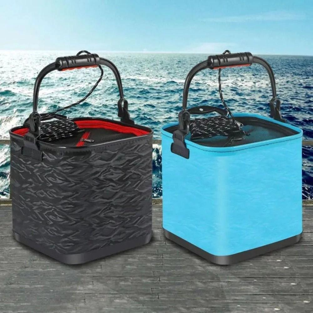 Portable Folding Bucket 3D Textured EVA Bucket Small Fishing Box Outdoor Fishing