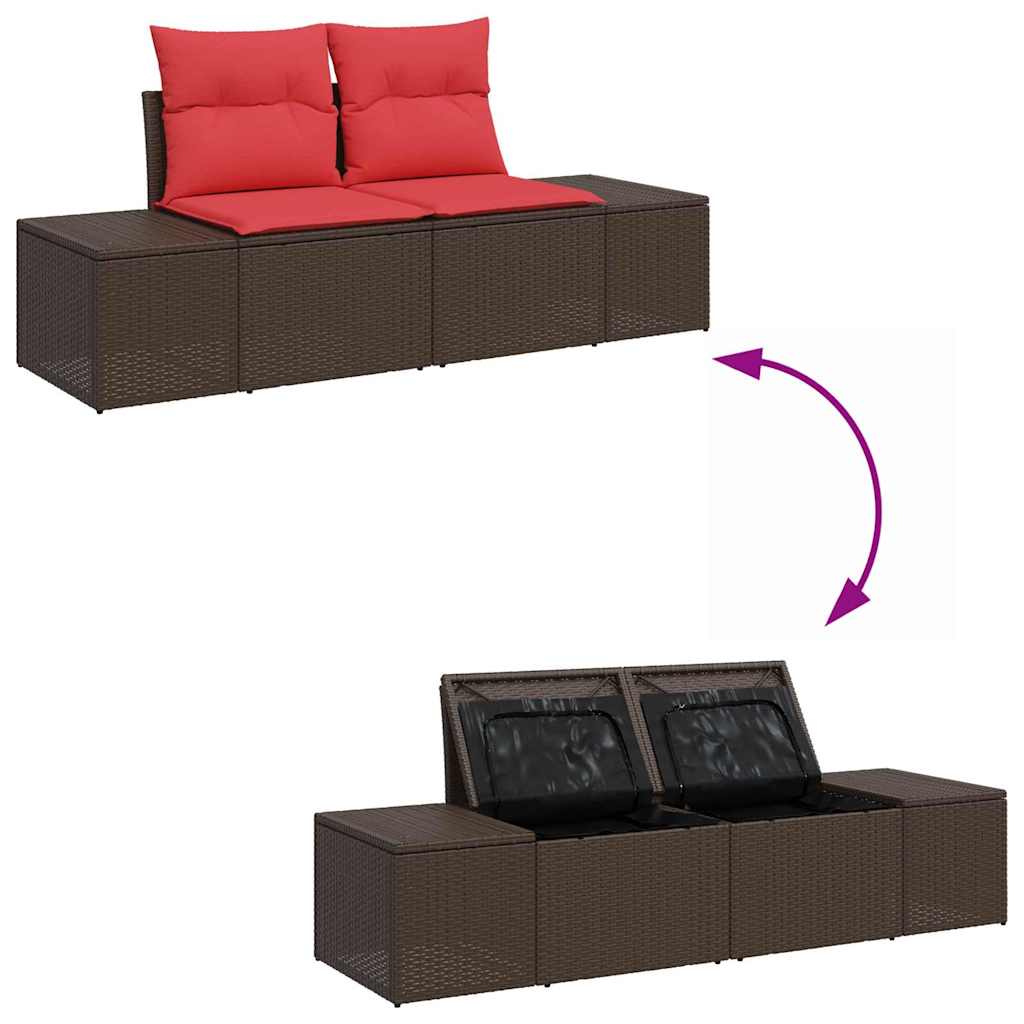 Garden Sofa Set 8 Pieces Brown Poly Rattan