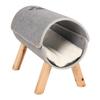 Cat Tunnel Bed Elevated Wooden Legs Cat Tunnel Soft Felt Plush Pad Inside Pet Tunnel Bed for Indoor