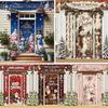 Snowman Design Christmas Door Banner Polyester Material Christmas Porch Banner  Front Door Decor