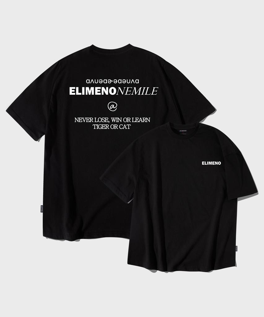 ELIMENO El Nuavo Lettering Oversized Short Sleeve T-Shirt Black