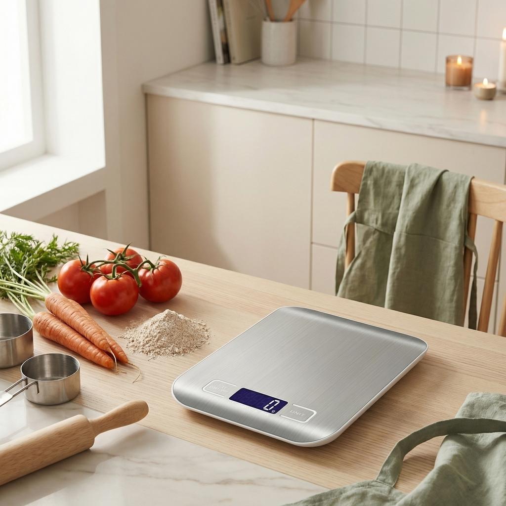 Digital Stainless Steel Kitchen Scale Precision Electronic Weight Scale Small Platform Scale for Cooking Baking and Portion Control
