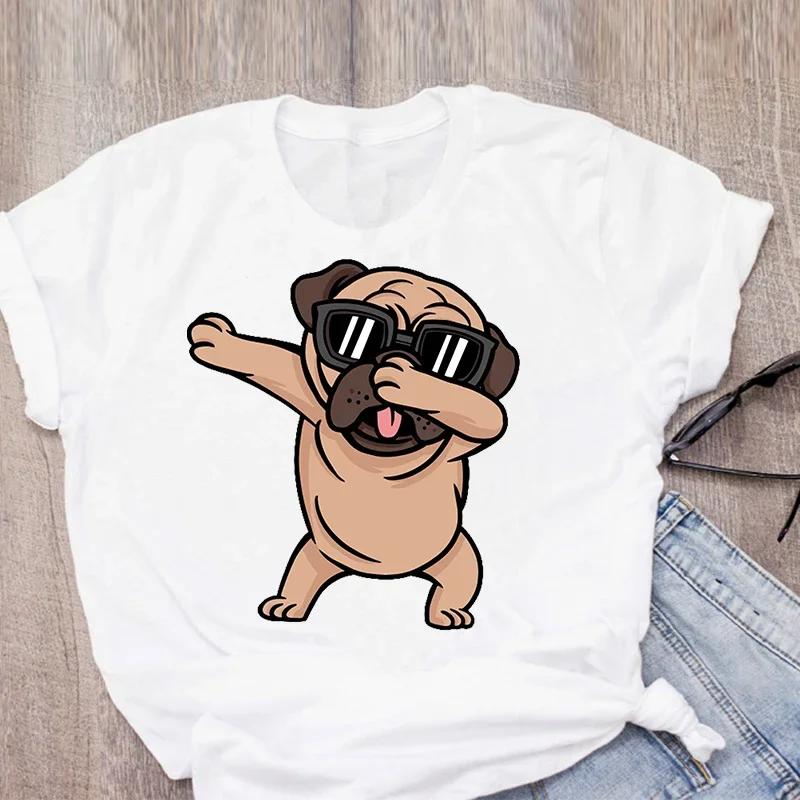 

Summer Round Neck Funny Cartoon Boxer Pattern Printed Top Fashionable Casual Pure Cotton Short Sleeved Women s T-shirts S