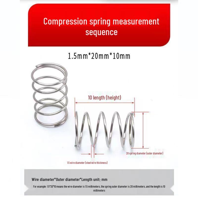 Sprężyna ściskana ze stali nierdzewnej 304 o wysokiej sprężystości