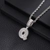 Collana con Ciondolo Lettera in Rame con Incastonatura in Zirconia Stile Hip Hop Alfabeto Iniziale Charms Donna Uomo Gioielli Trendy