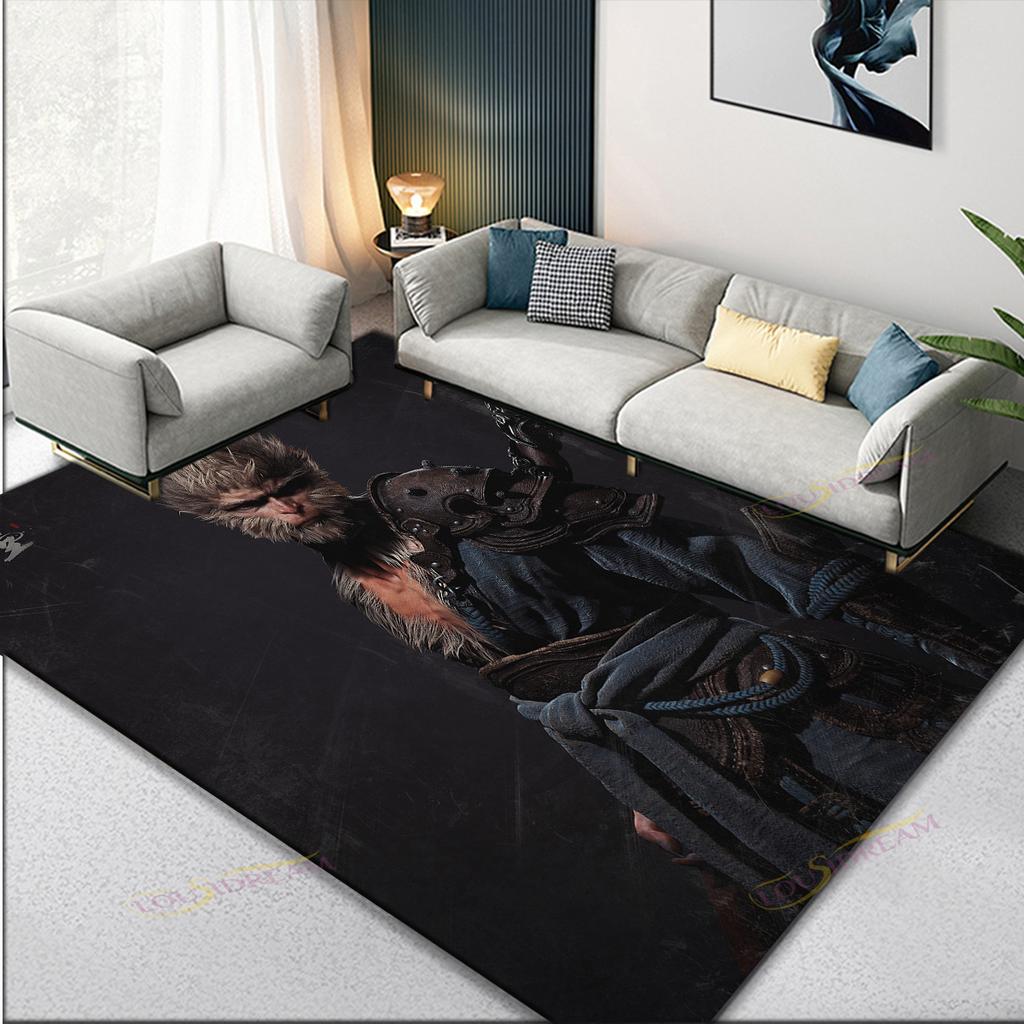 1PC Wukong Ring Velvet Floor Mat Modern Dirt Resistant Washable Erasable Waterproof Care-Free Home Decor