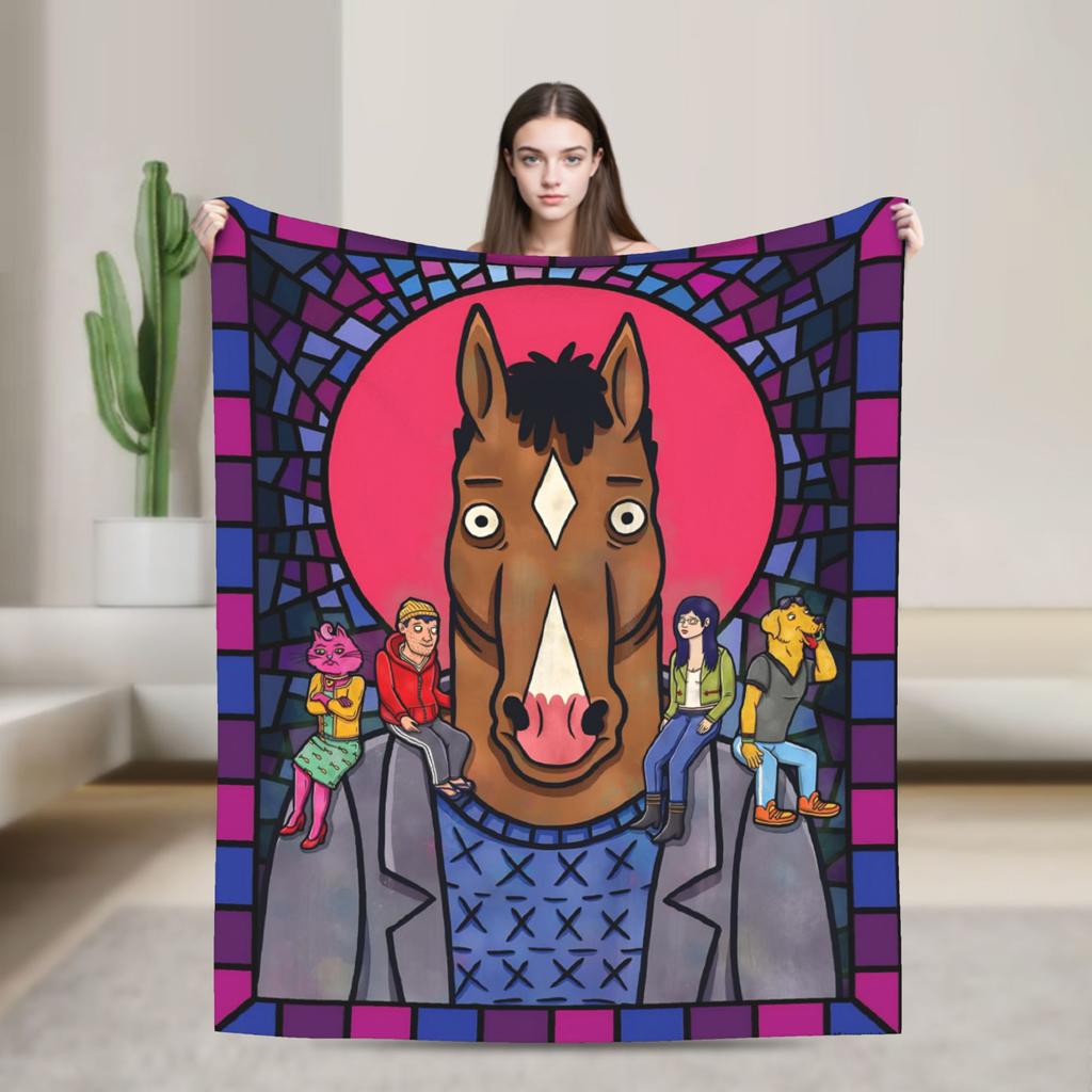 BoJack Horseman Warm Soft Blanket  Travel Office Plush Throw Blanket Comfortable Outdoor Flannel Bedspread Sofa Bed Cover