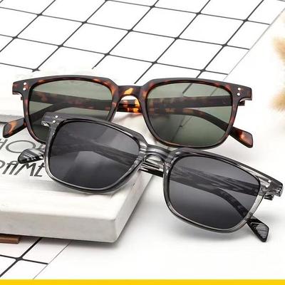 Retro Korean-Style Slimming Sunglasses for Women & Men – Trendy Square Frame for Round Face