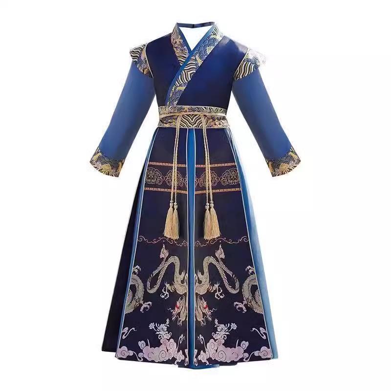 

2026 New Style Boys Hanfu: Handsome Tang Suit for Spring/Autumn 140cm