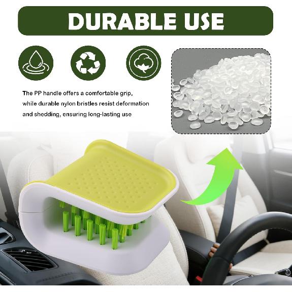 Spazzola Pulitore Cintura di Sicurezza Auto, Spazzola Pulizia Auto Antiscivolo con Spazzole a Setole Doppia Faccia, Design a U Spazzole per Dettagli Auto per Pulire la Maggior Parte